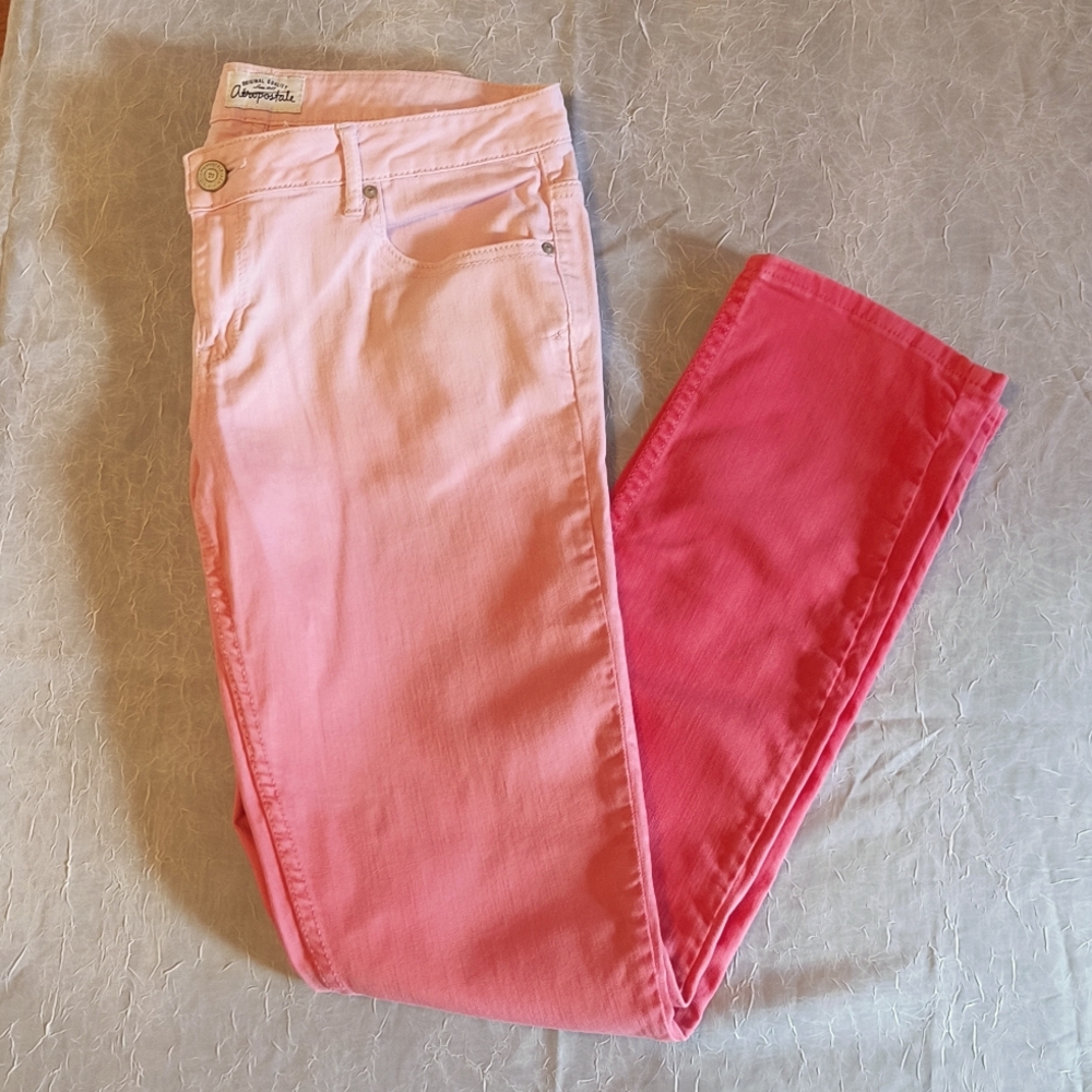Aeropostale Women's Pink Gradient Skinny Jeans